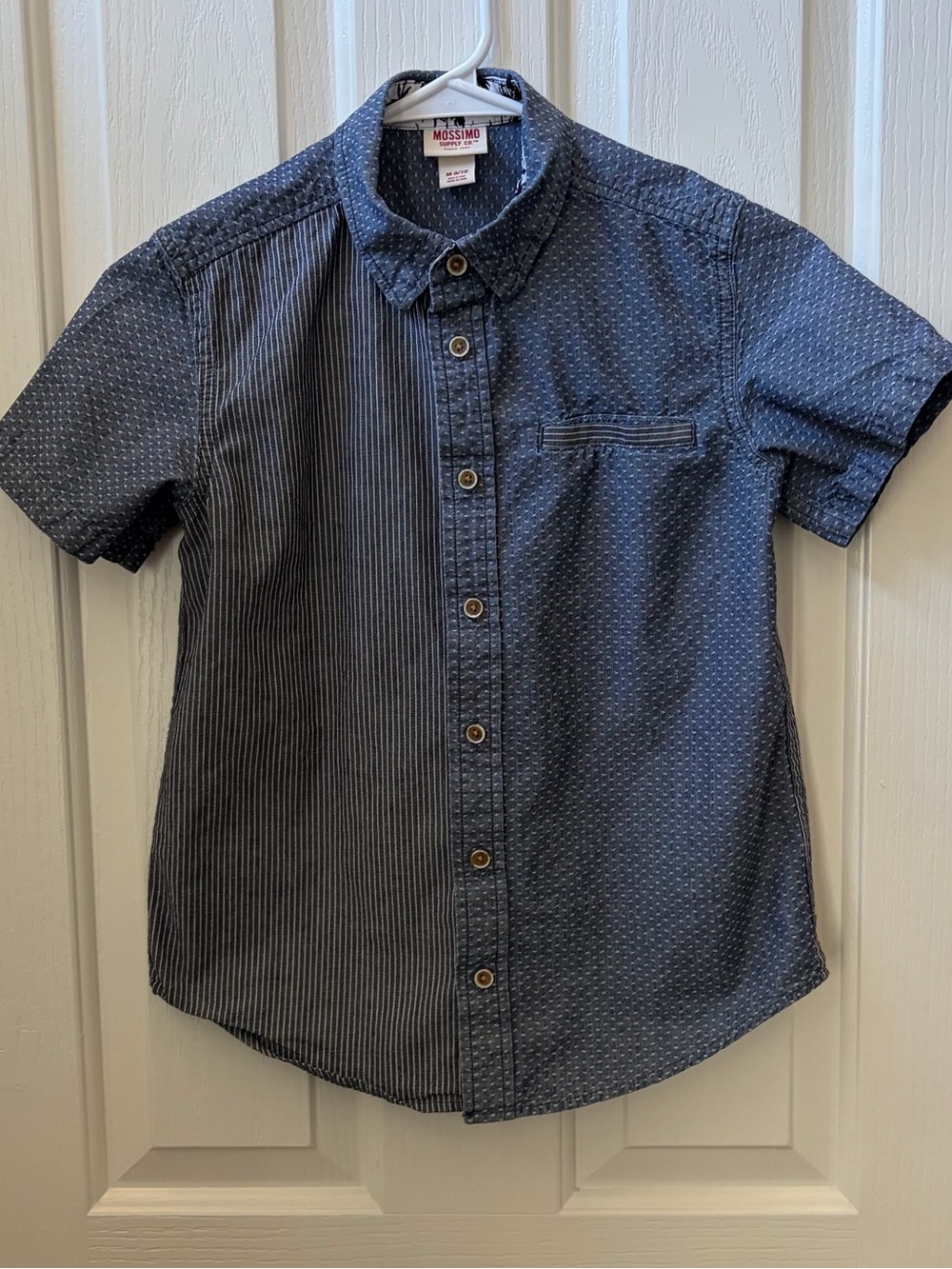 Mossimo Supply Co. Boys' Short Sleeve Navy Patterned Button-Down Shirt